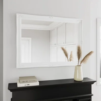 Dunelm Swept Mirror 104x74cm White White