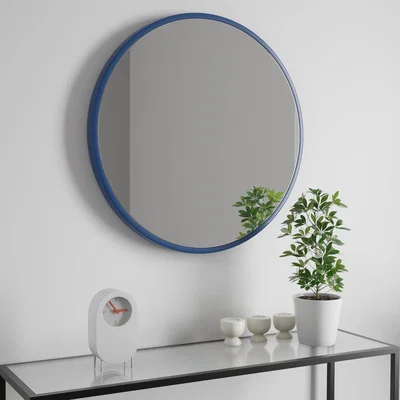 Dunelm Elements Round Wall Mirror, 50cm Navy