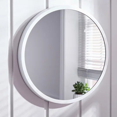 Dunelm Elements Round Wall Mirror, 50cm White