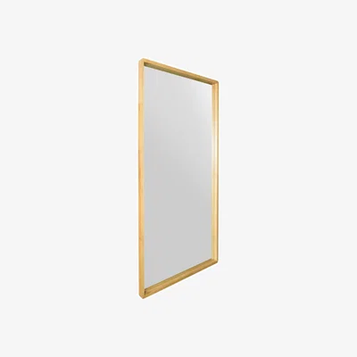 Dunelm Naturalis Solid Oak Rounded Corner Leaner Wall Mirror Brown