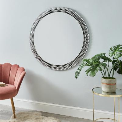 Dunelm Glam Gem Edge Round Mirror 100cm Black