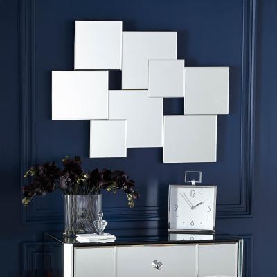 Dunelm Hotel Squares Wall Mirror 57x75cm Silver