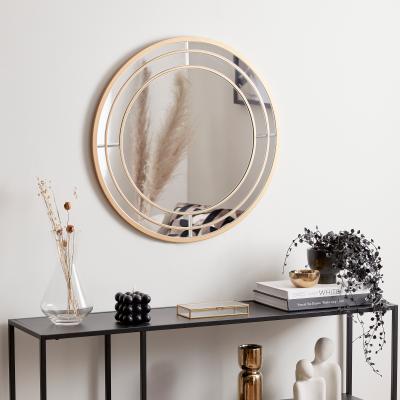 Dunelm Double Frame Circular Mirror 65cm Gold Effect Gold Effect