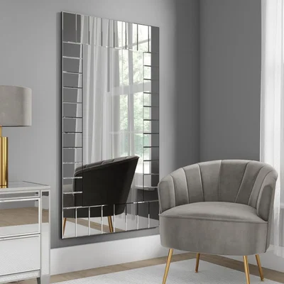 Dunelm Mosaic Full Length Mirror Silver Effect