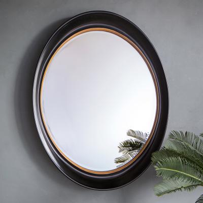 Dunelm Burford Wall Mirror Black and Gold Effect Black