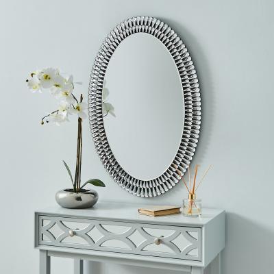 Dunelm Glam Gem Edge Oval Mirror Black
