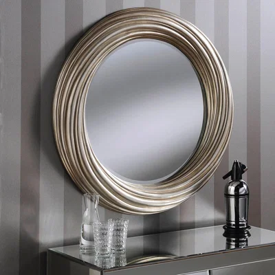 Dunelm Yearn Round Mirror 86x86cm Champagne Silver