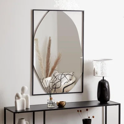 Dunelm Framed Pebble Wall Mirror 85cm x 55cm Black