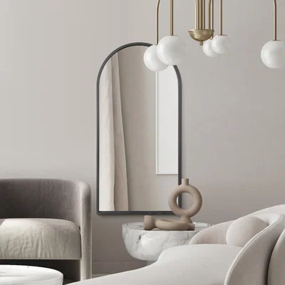 Dunelm Arcus Framed Arched Leaner Wall Mirror Black