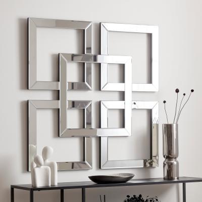 Dunelm Luxe Decorative Geo Wall Art Mirror 90cm Silver