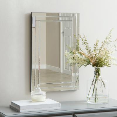 Dunelm Layered Glass Mirror 60x40cm Silver Effect