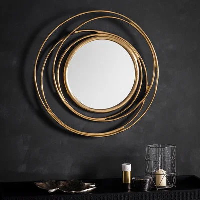 Dunelm Allende Satin Gold Effect Wall Mirror Gold Effect