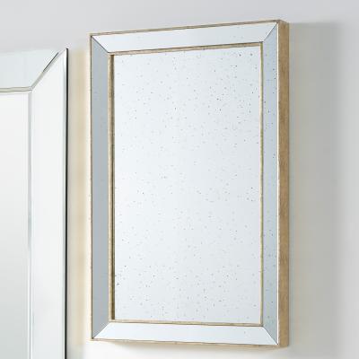 Dunelm Rectangular Antique Gold Effect Metal & Foxed Glass Mirror, 60x90cm Gold Effect