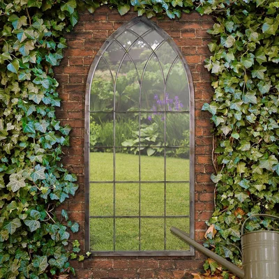 Dunelm Chapel Distressed Bronze Outdoor Window Mirror Grey