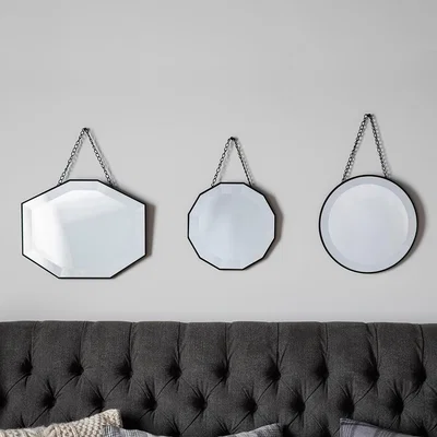 Dunelm Set of 3 Raphine Scatter Mirrors Silver