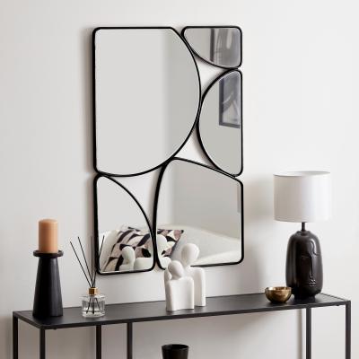 Dunelm Framed Rectangle Multi Pebble 90x60cm Mirror Black