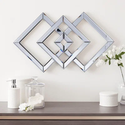 Dunelm Diamond Luxe Smoked Wall Art 70x40cm Grey