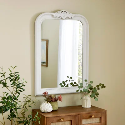 Dunelm Swept Curved Wall Mirror White