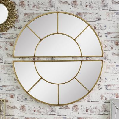 Dunelm 2 Section Wall Mirror, Antique Gold Effect 92cm Gold Effect