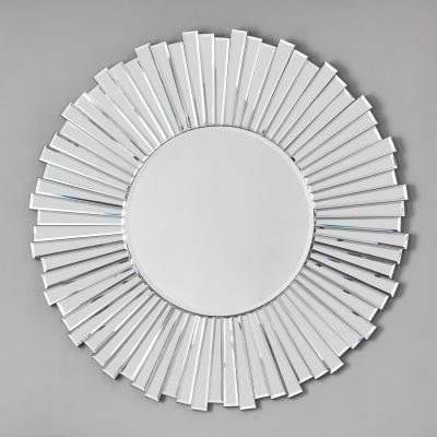 Dunelm Starburst Round Mirrored Glass Wall Mirror, 80cm Silver