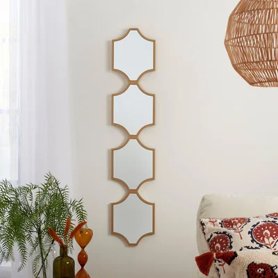 Dunelm Moroccan Decorative Panel Mirror 20x100cm Gold Effect