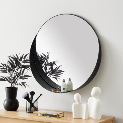 Dunelm Round 60cm x 60cm Mirror Shelf Black