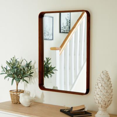 Dunelm Elements Solid Oak Walnut 75cm x 55cm Squoval Mirror Walnut (Brown)