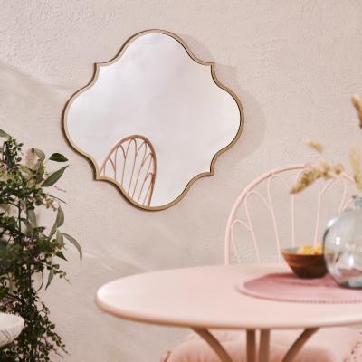 Dunelm Scalloped Outdoor Mirror Gold Effect