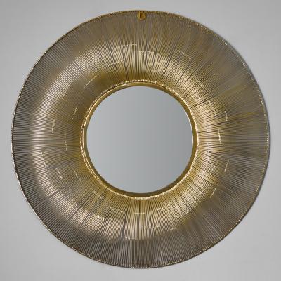 Dunelm Metal Wire Round Wall Mirror, Gold Effect 92cm Gold Effect