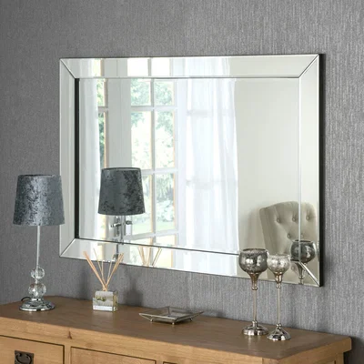 Dunelm Yearn Angled Framed Mirror Black and Clear