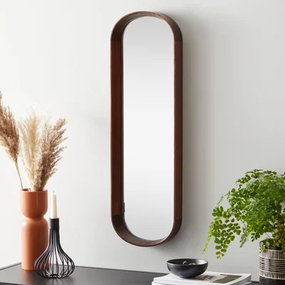 Dunelm Elements Solid Oak Lozenge Mirror Walnut (Brown)