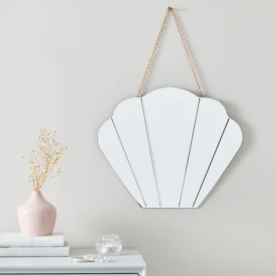 Dunelm Vivian Shell Wall Mirror Gold Effect Gold Effect
