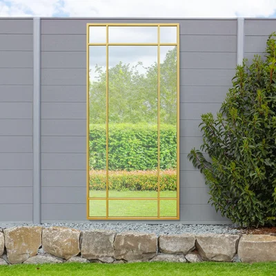 Dunelm Penestra Contemporary Indoor Outdoor Leaner Wall Mirror Gold