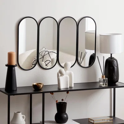 Dunelm Lozenge 80cm x 49cm Wall Mirror Black