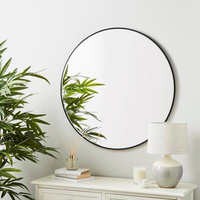 Dunelm Apartment Round Wall Mirror, 75cm Black