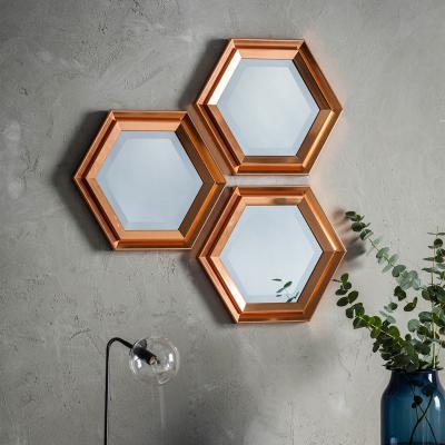 Dunelm Fawkner Set of 3 Wall Mirrors Brown