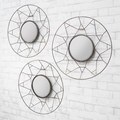 Dunelm Set of 3 Towson Round Wall Mirrors, 45cm Black