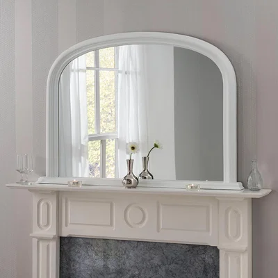Dunelm Yearn Contemporary Overmantle Mirror 112x77cm White White