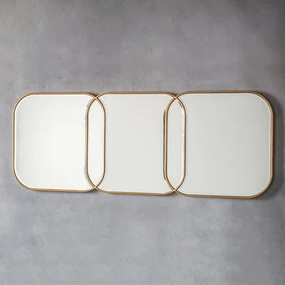 Dunelm Munroe Wall Mirror 130x50cm Gold Effect