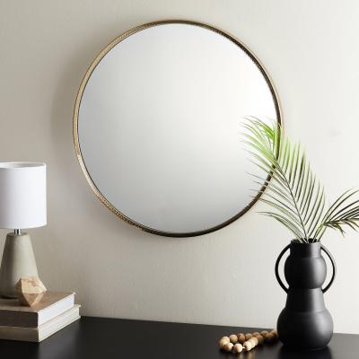 Dunelm Hammered Metal Mirror 50cm Gold Effect