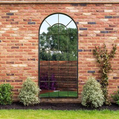 Dunelm Arcus Window Antique Framed Arched Indoor Outdoor Wall Mirror Black