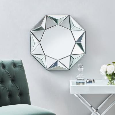 Dunelm 3D Geo Wall Mirror 60cm Silver Effect