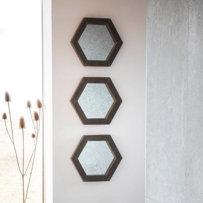 Dunelm Garfield Grey 31x36cm Set of 3 Wall Mirrors Grey