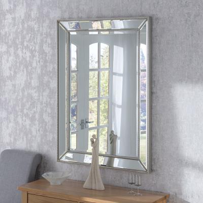Dunelm Silver Yearn Beaded Tray Mirror Silver