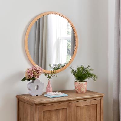 Dunelm Scallop Round Wall Mirror Apricot