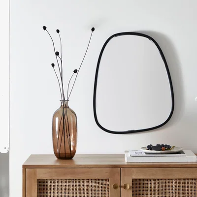 Dunelm Pebble Wall Mirror Silver 50x40cm Black