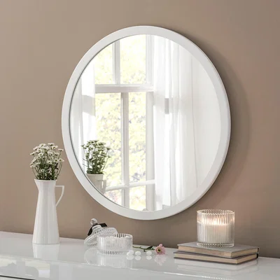 Dunelm Yearn Classic Circle White Mirror White