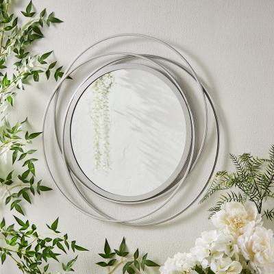 Dunelm Zen Luxe Round Indoor Outdoor Wall Mirror Silver