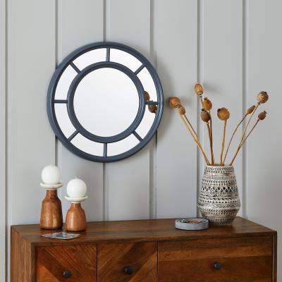 Dunelm Circle Window Wall Mirror 52cm Grey Grey