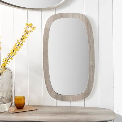 Dunelm Veneer Squoval Wall Mirror, Grey Oak 71 x 41cm Grey